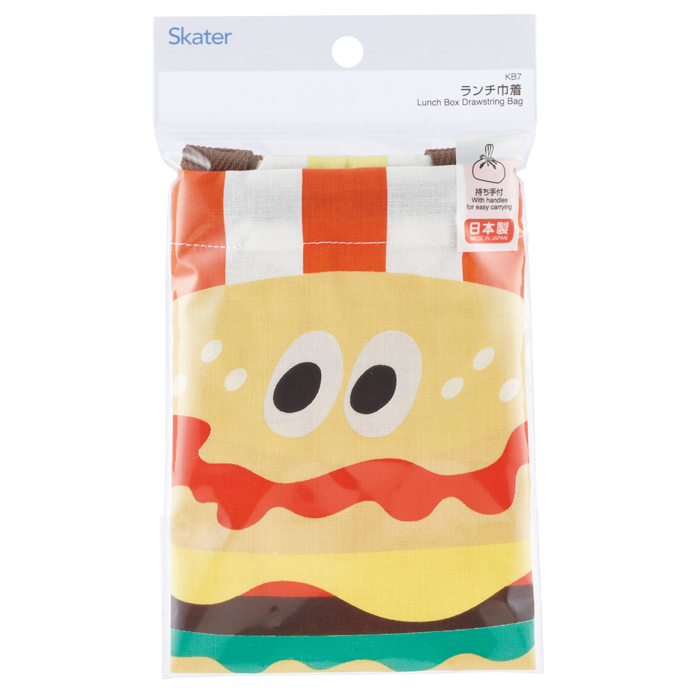 スケーター お弁当袋 幼稚園 キャラクター ランチ巾着 子供 巾着袋 小学生 きんちゃく袋 skater KB7 バーガーコンクス BURGER CONX 男の子 女の子【お弁当バッグ お弁当入れ お弁当箱入れ お弁当巾着袋 マチ付き】
