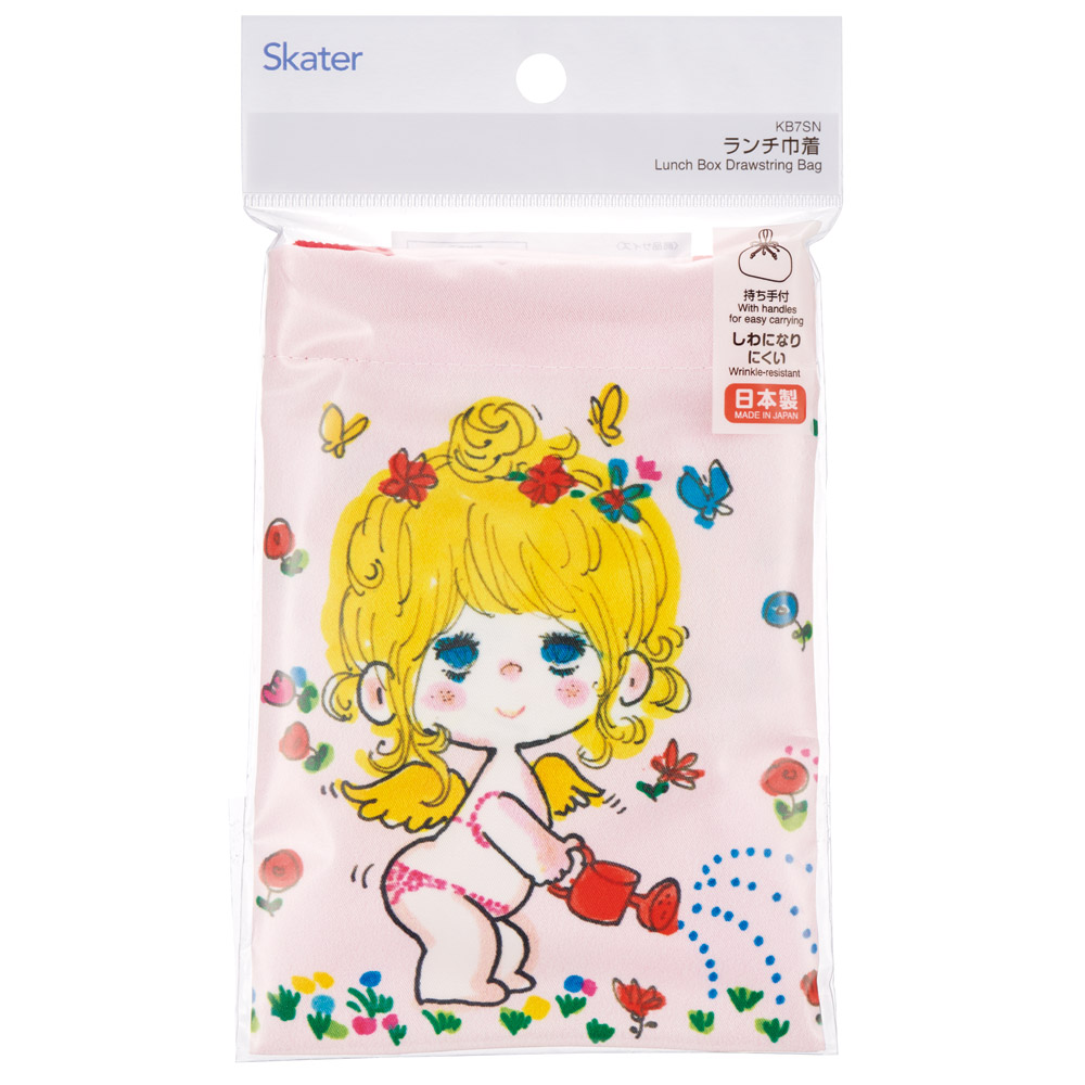 【メール便対象品】 スケーター お弁当袋 幼稚園 キャラクター ランチ巾着 巾着袋 日本製 小学生 きんちゃく袋 skater KB7SN 水森亜土 かわいい グッズ【子供 お弁当入れ お弁当箱入れ お弁当巾着袋 マチ付き】