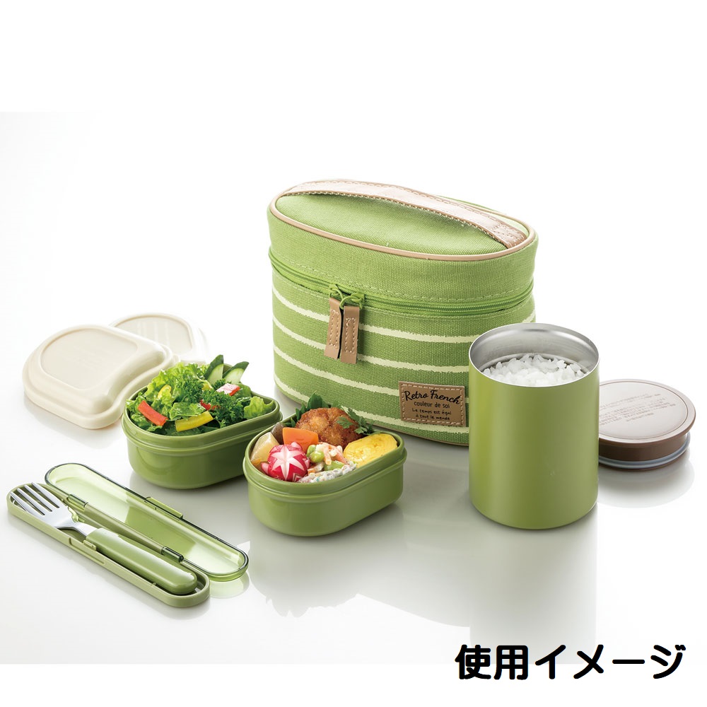 【送料無料】抗菌保温ステンレスジャー付ランチボックス 560ml 木目(ライトブラウン/KCLJC6AG_4973307550287