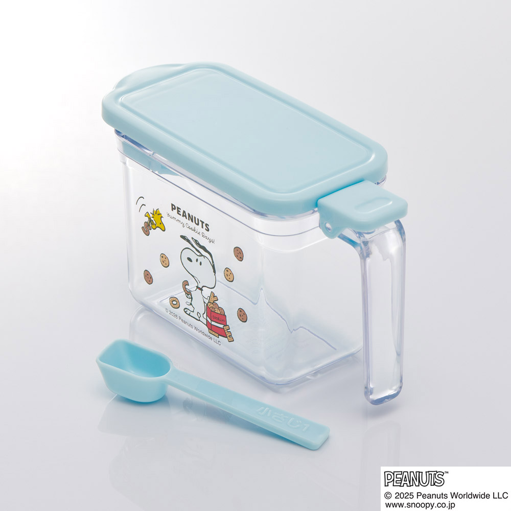 スケーター ワンプッシュ 調味料ポット 380ml 調味料入れ 砂糖入れ 塩入れ 調味料ケース 容器 skater KHP1 スヌーピー クッキー SNOOPY ピーナッツ 女性【調味料 かわいい 使いやすい 小さじ スプーン付き】