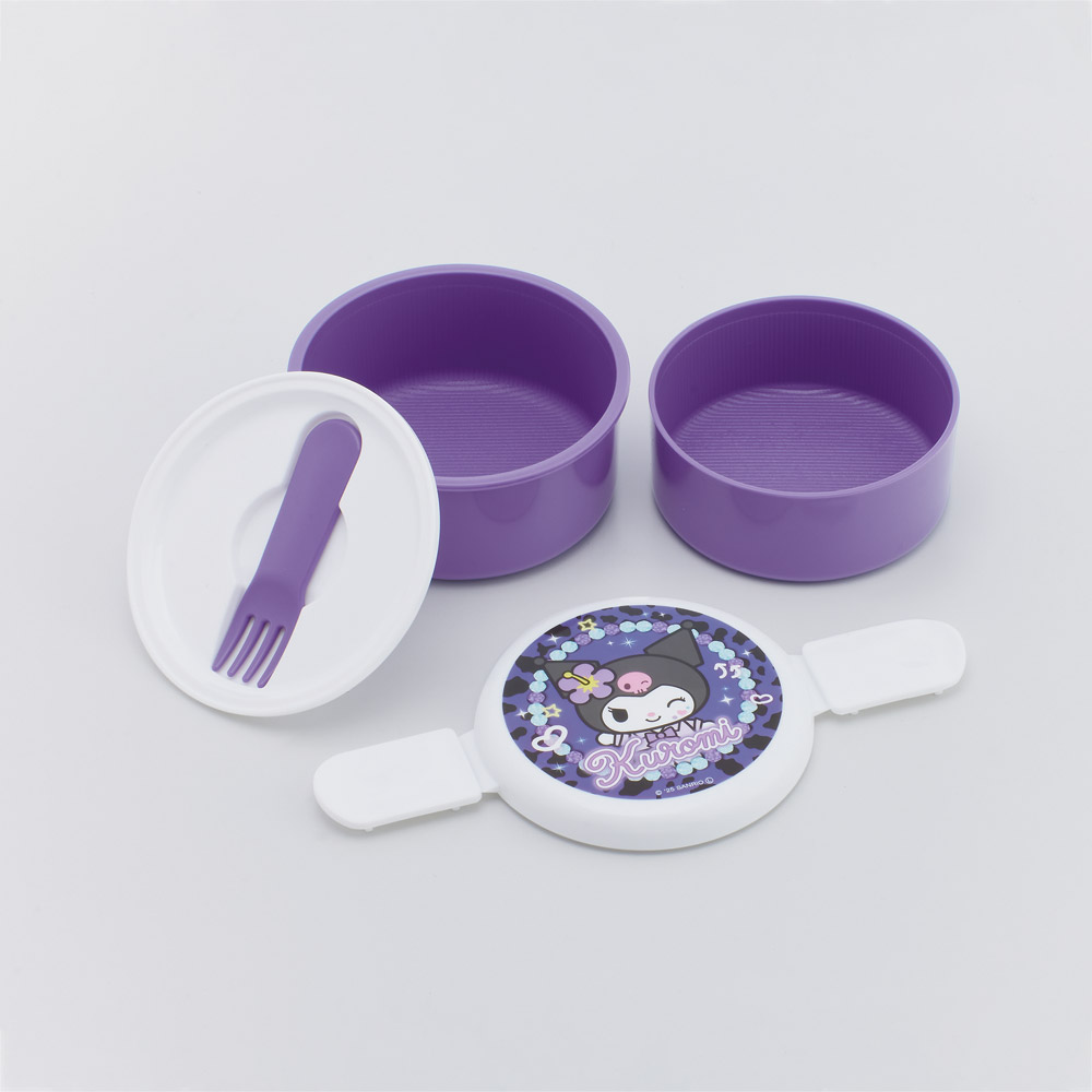スケーター お弁当箱 二段 500ml 電子レンジ対応 丸型 かわいい キャラクター 子供 skater ONWR1 クロミ クロミちゃん サンリオ 女の子 女子【弁当箱 コンパクト ランチボックス 小学生 幼稚園 小さめ 幼児】