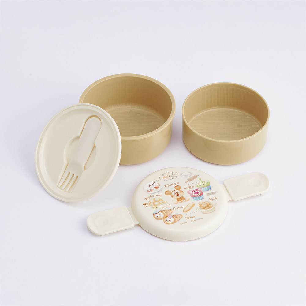 スケーター お弁当箱 二段 500ml 電子レンジ対応 丸型 かわいい キャラクター 子供 skater ONWR1 Nuiパン ぬいパン ぬいぱん ヌイパン ディズニー【弁当箱 コンパクト ランチボックス 小学生 幼稚園 小さめ 幼児】
