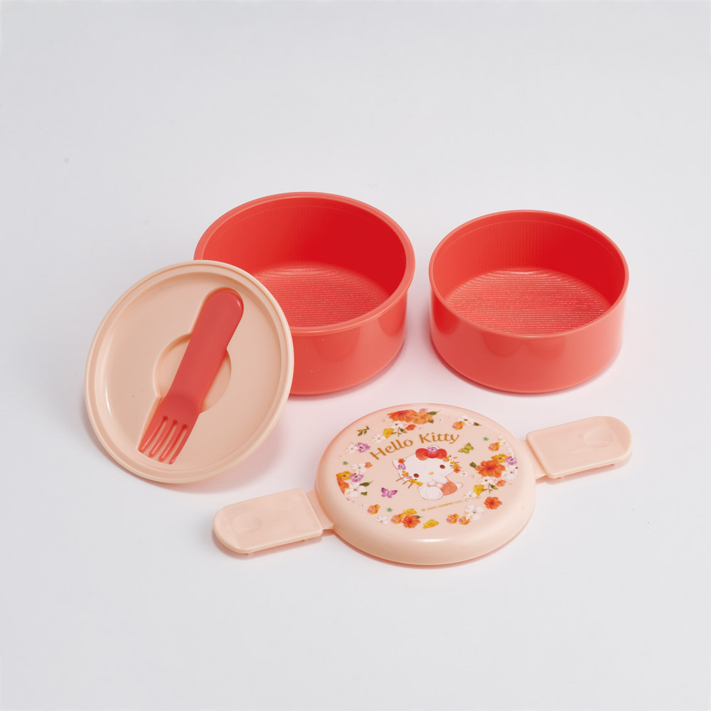 スケーター お弁当箱 二段 500ml 電子レンジ対応 丸型 かわいい キャラクター 子供 skater ONWR1 キティ ハローキティ キティちゃん サンリオ 女の子