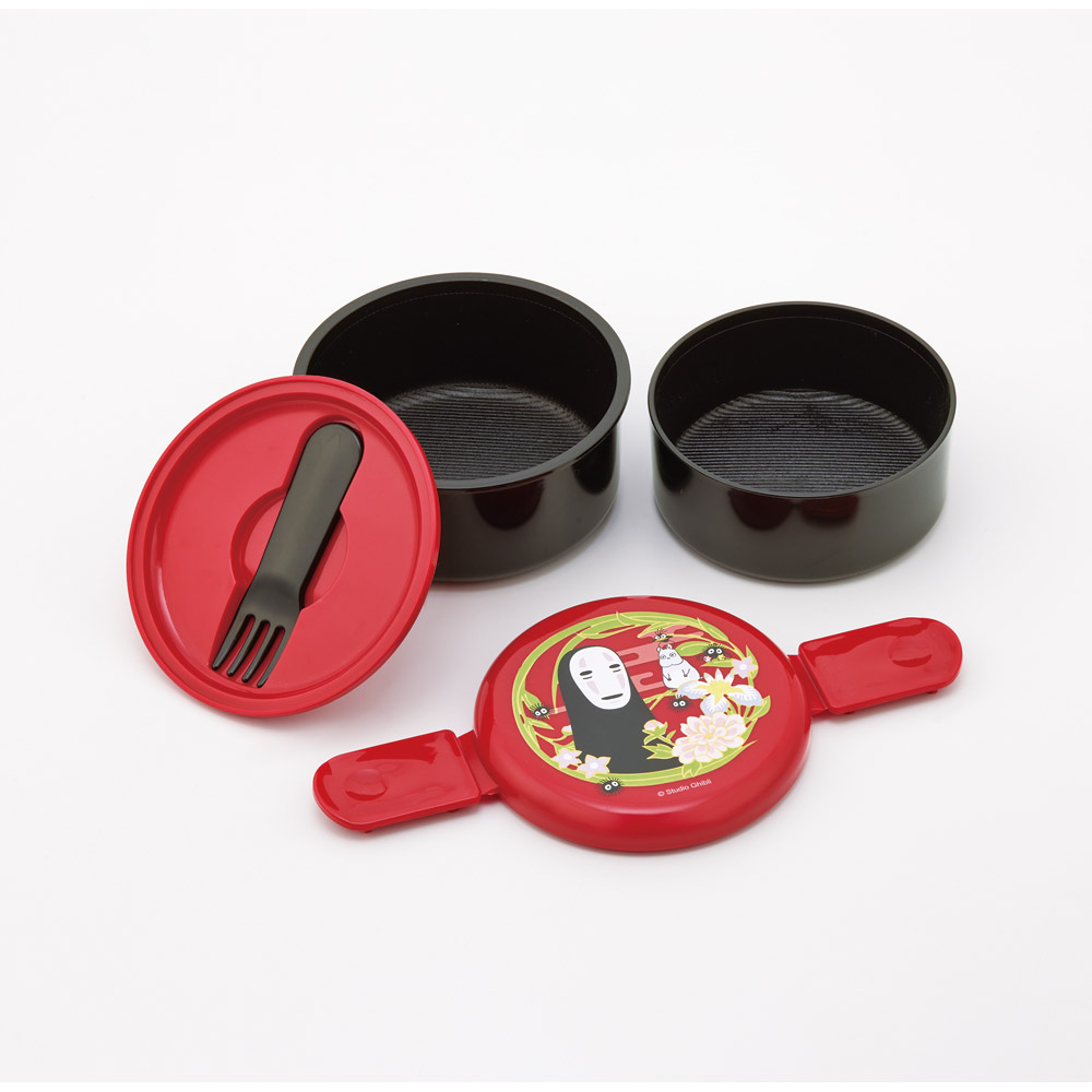 スケーター お弁当箱 二段 500ml 電子レンジ対応 丸型 かわいい キャラクター 子供 skater ONWR1 千と千尋の神隠し 千と千尋 カオナシ えんじ色 スタジオジブリ【弁当箱 コンパクト ランチボックス 小学生 幼稚園 小さめ 幼児】