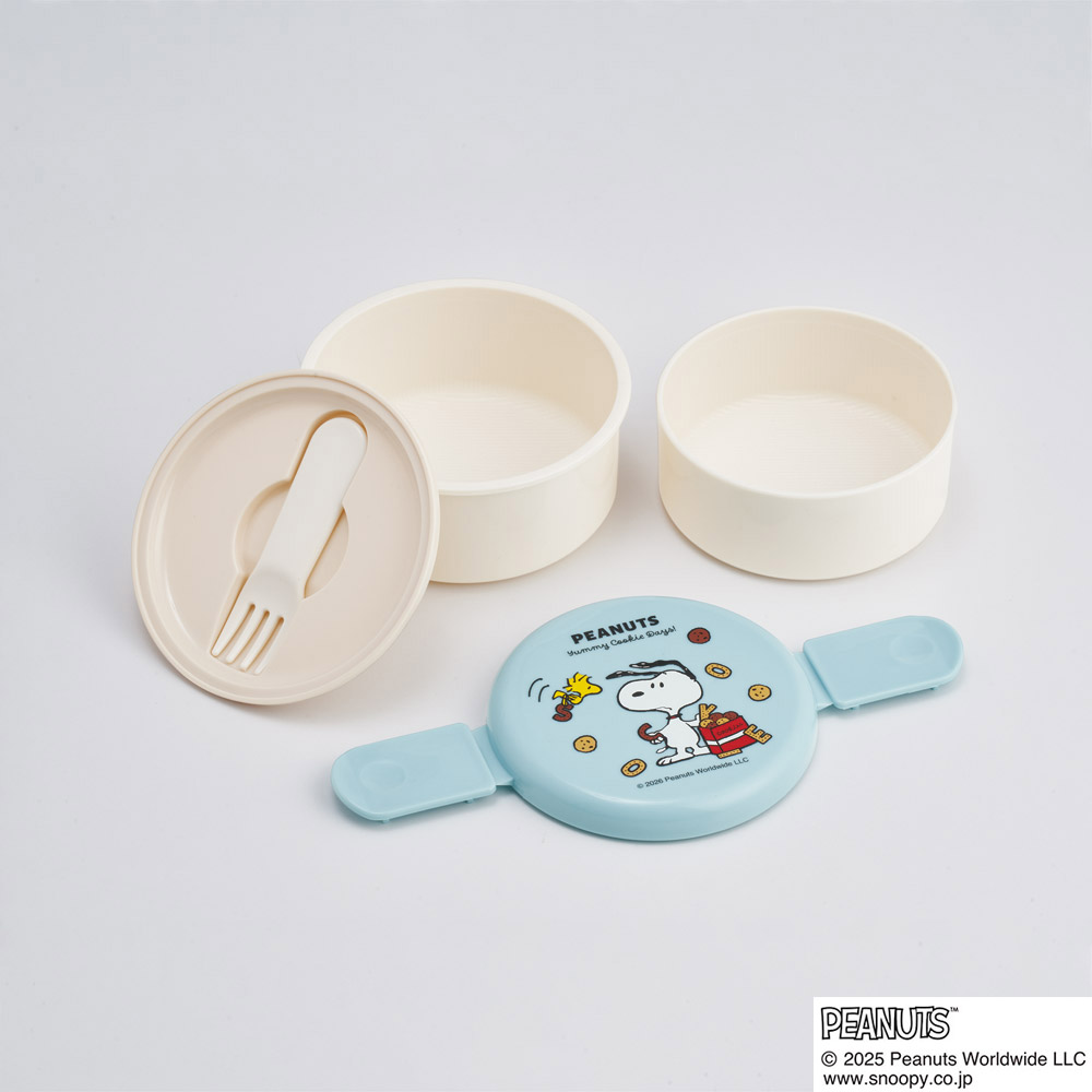 スケーター お弁当箱 二段 500ml 電子レンジ対応 丸型 かわいい キャラクター 子供 skater ONWR1 スヌーピー クッキー SNOOPY ピーナッツ 女性【弁当箱 コンパクト ランチボックス 小学生 幼稚園 小さめ 幼児】