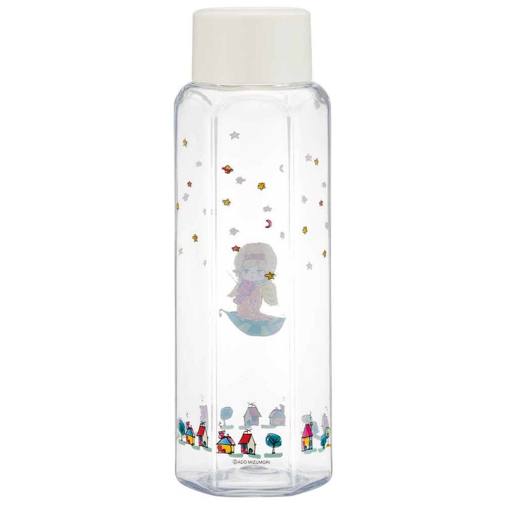 スケーター 六角形 プラスチック マグ 水筒 350ml 直飲み ウォーターボトル 透明 キャラクター skater PDH4 水森亜土 かわいい グッズ【クリア ボトル クリアボトル マグボトル おしゃれ】