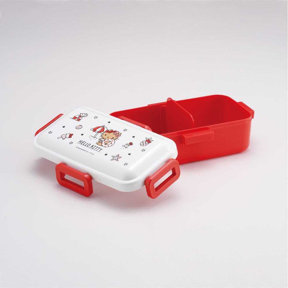 おかずがつぶれにくい ふわっと弁当箱 1段/530ml ハローキティ Summer/PFLB6_4973307688300
