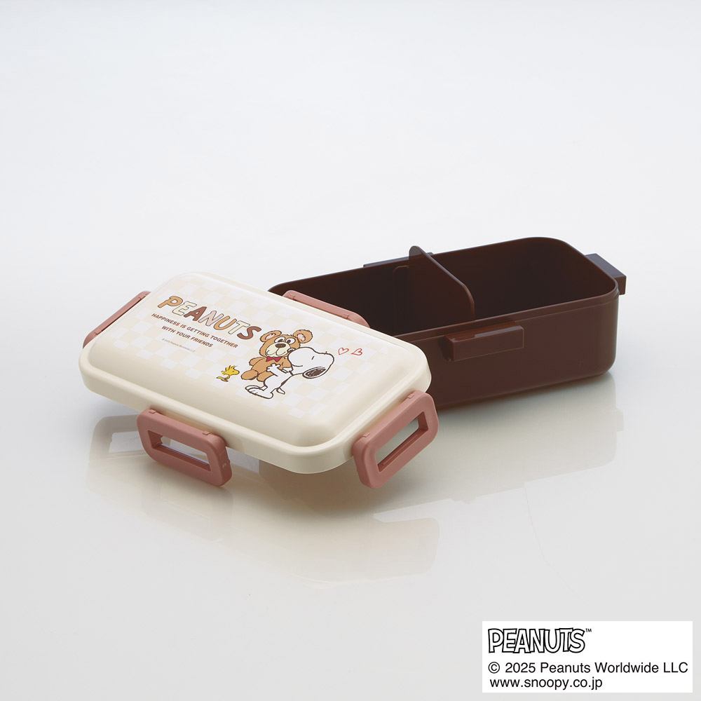 おかずがつぶれにくい ふわっと弁当箱 1段/530ml スヌーピー&ベア/PFLB6_4973307714016