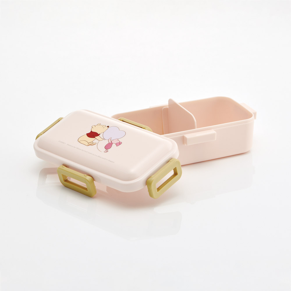 スケーター 弁当箱 530ml 大人 一段 仕切り 食洗機 レンジ 対応 日本製 ランチボックス skater PFLB6 くまのプーさん HUG&HEART POOH【レディース 4点ロック お弁当箱 ドーム型 1段 食洗機OK】
