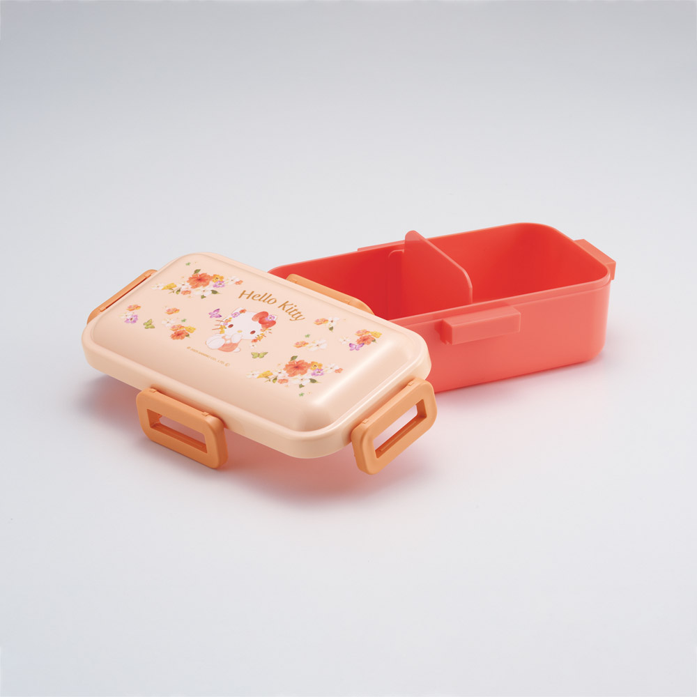 おかずがつぶれにくい ふわっと弁当箱 1段/530ml ハローキティ パステ 水彩 花柄/PFLB6_4973307721083