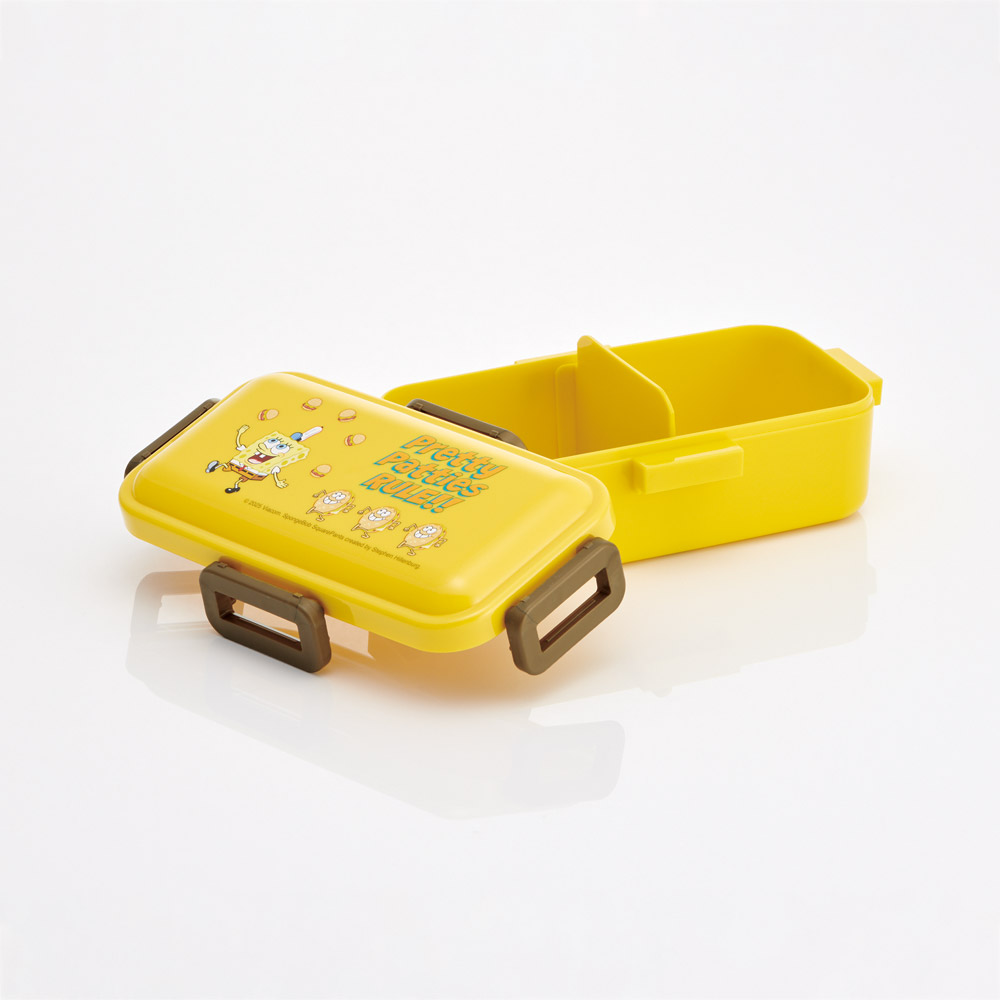 スケーター 弁当箱 530ml 大人 一段 仕切り 食洗機 レンジ 対応 日本製 ランチボックス skater PFLB6 スポンジ・ボブ グッズ キャラクター SpongeBob【レディース 4点ロック お弁当箱 ドーム型 1段 食洗機OK】