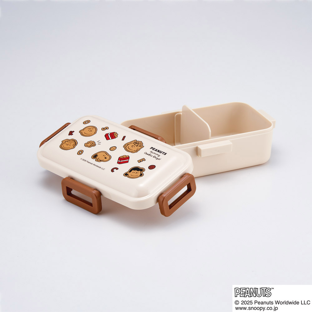 スケーター 弁当箱 530ml 大人 一段 仕切り 食洗機 レンジ 対応 日本製 ランチボックス skater PFLB6 スヌーピー クッキー SNOOPY ピーナッツ 女性【レディース 4点ロック お弁当箱 ドーム型 1段 食洗機OK】