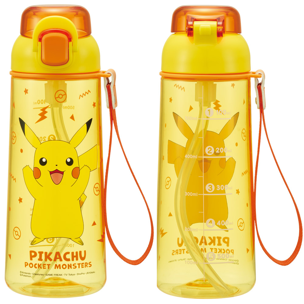【送料無料】ワンプッシュ ストロー ボトル 水筒 630ml 透明 クリア 子供 キッズ かわいい スケーター skater PSHPO6 ポケットモンスター 25年 ポケモン ピカチュウ 男の子