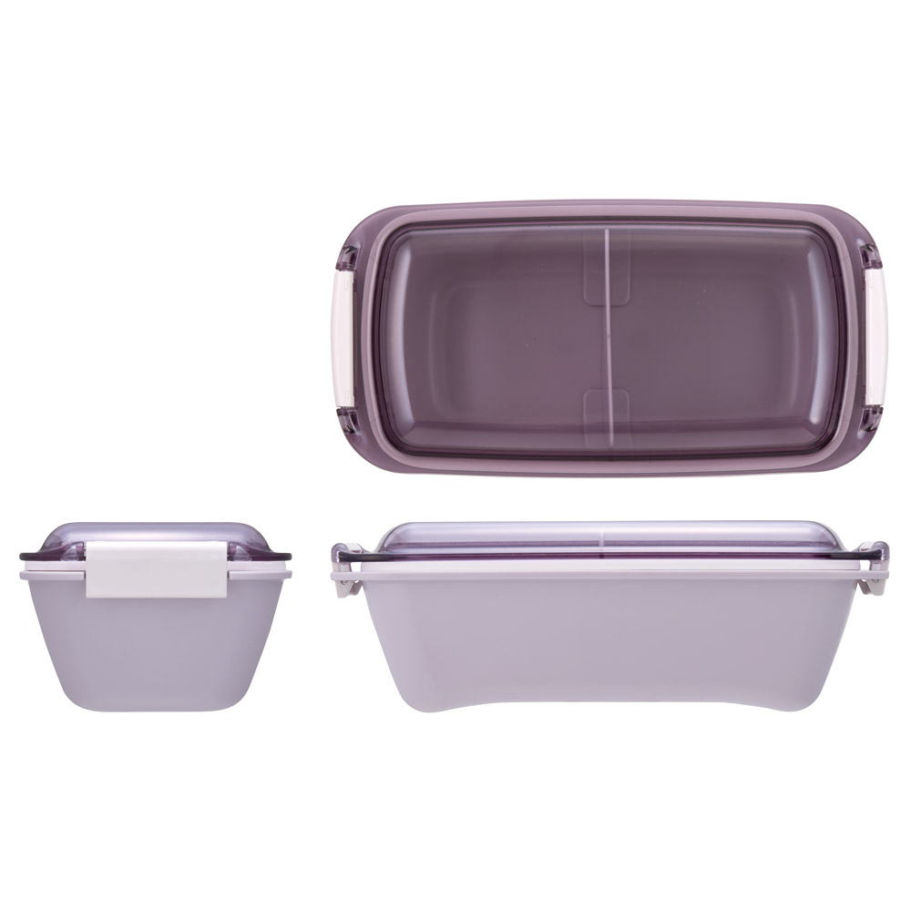 洗いやすい弁当箱 パッキン溝の幅が広い ふわっと お弁当箱 530ml 1段 タイト ランチボックス キッズドア 弁当 子供 大人 バイオマス スケーター skater PTLB6B ラベンダー 紫 むらさき