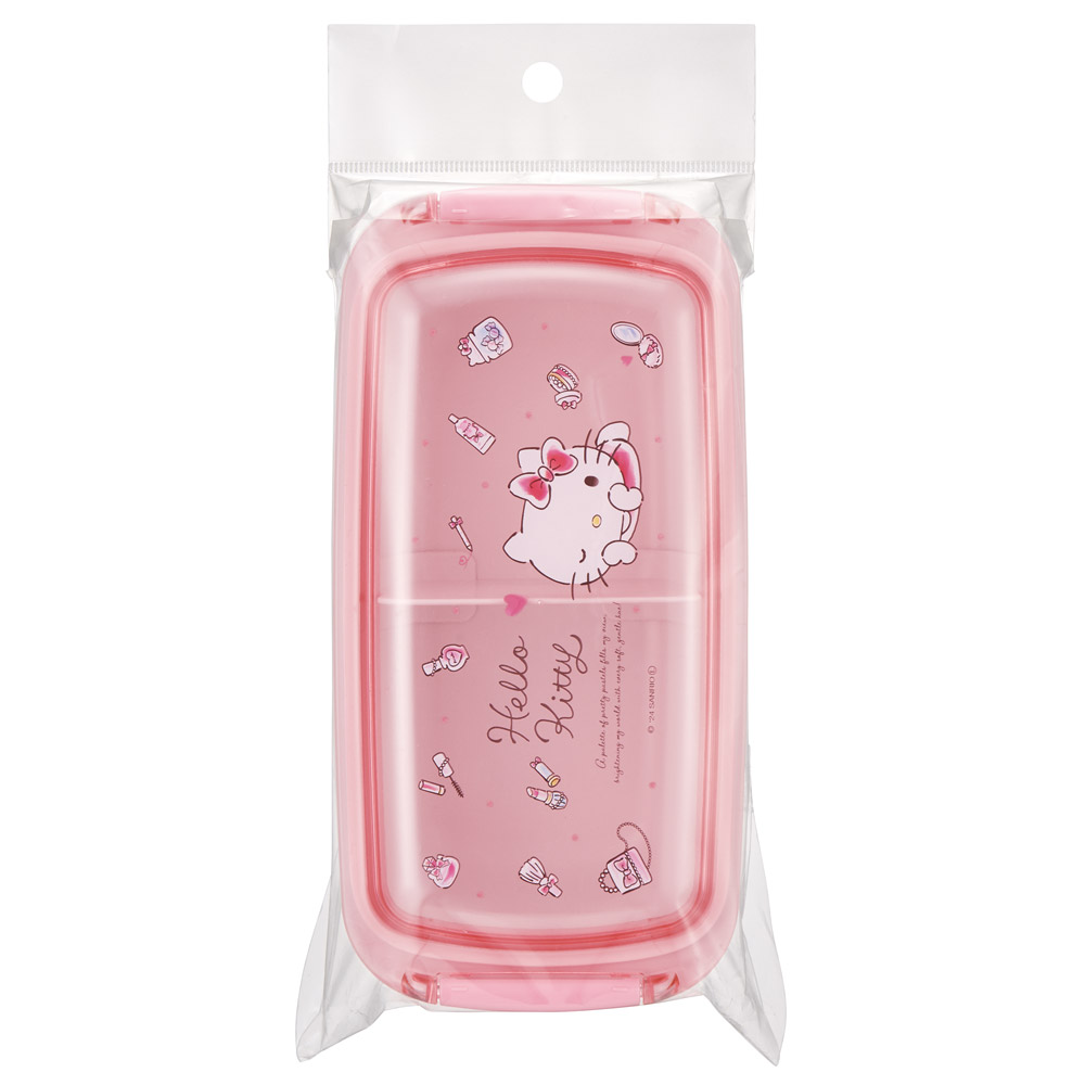 パッキンがはずしやすく洗いやすいお弁当箱 530ml ハローキティ 水彩コスメ/PTLB6B_4973307693762