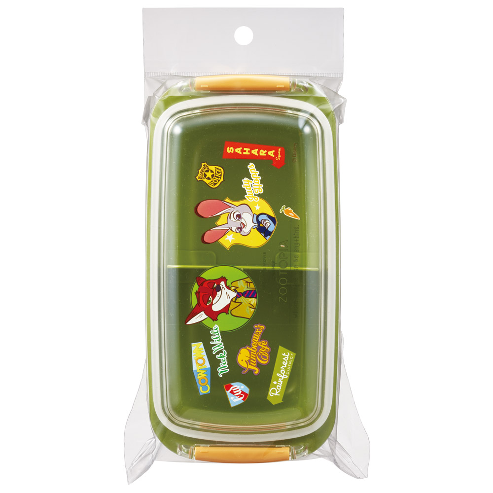 スケーター 洗いやすい弁当箱 パッキン溝の幅が広い ふわっと お弁当箱 530ml 1段 弁当 skater PTLB6B ズートピア ニック ジュディ ヴィンテージワッペン【子供 大人 バイオマス ランチボックス レンジ 食洗機 対応】