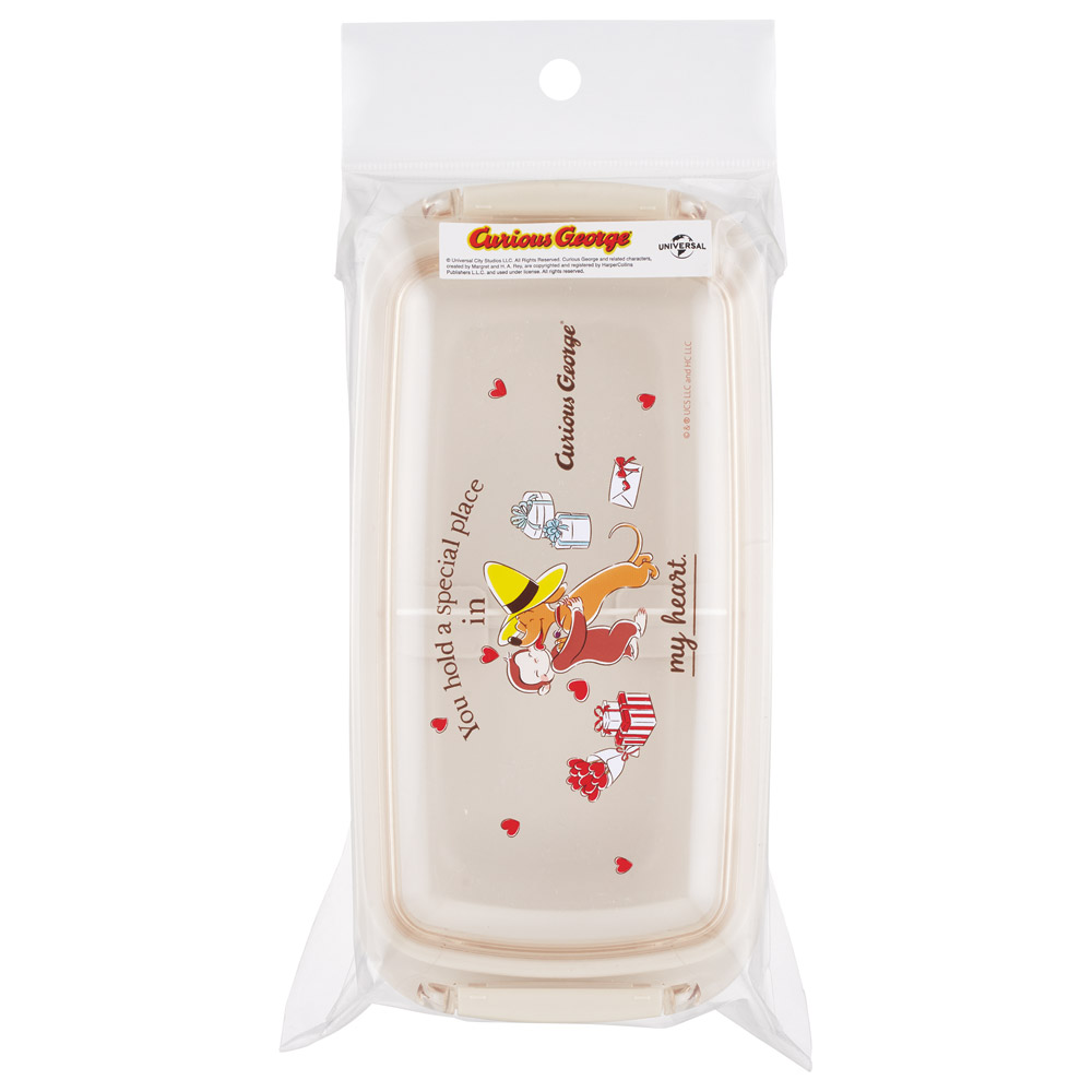 スケーター 洗いやすい弁当箱 パッキン溝の幅が広い ふわっと お弁当箱 530ml 1段 弁当 skater PTLB6B おさるのジョージ 85周年 ひとまねこざる 男子 女子【子供 大人 バイオマス ランチボックス レンジ 食洗機 対応】