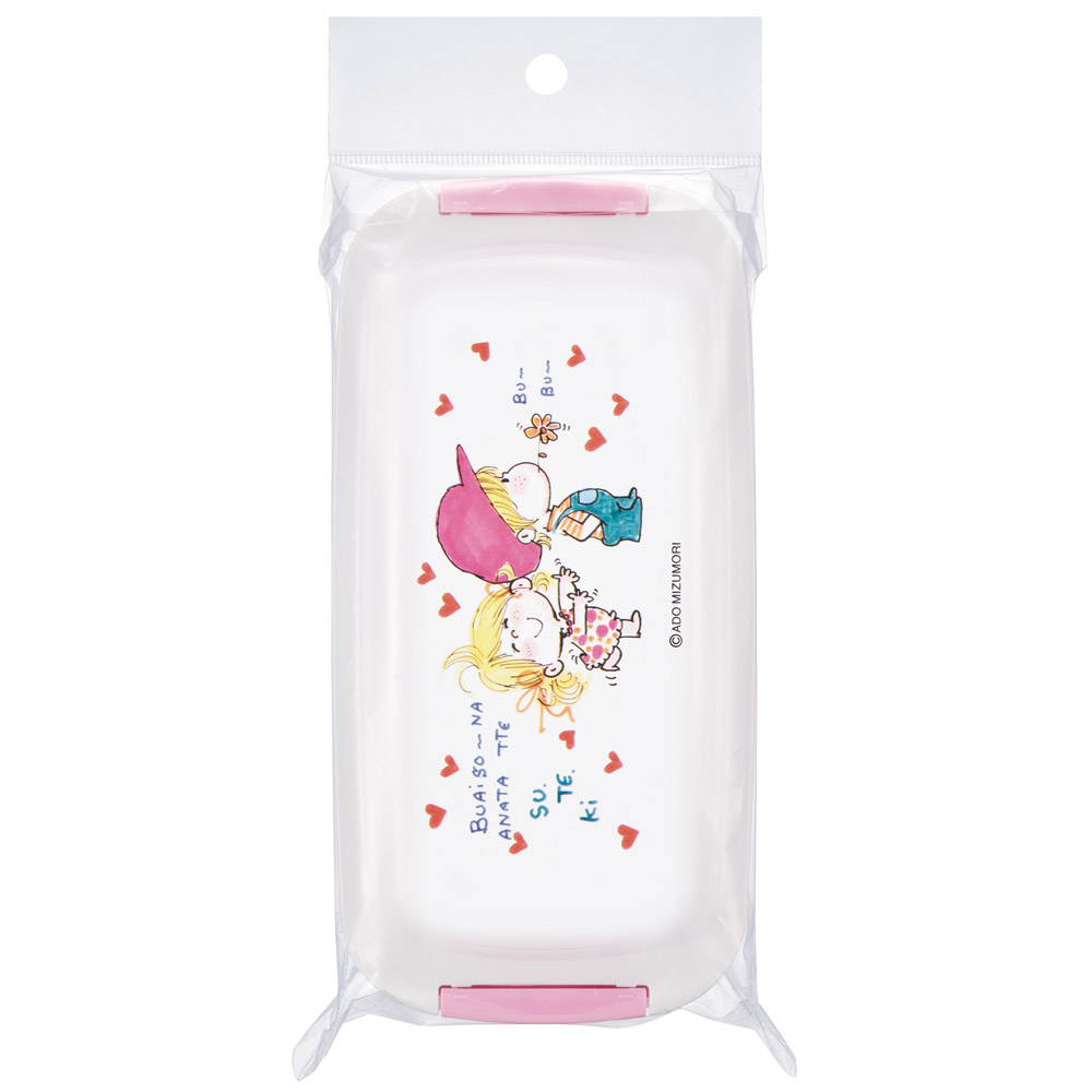 スケーター 洗いやすい弁当箱 パッキン溝の幅が広い ふわっと お弁当箱 530ml 1段 弁当 skater PTLB6B 水森亜土 かわいい グッズ【子供 大人 バイオマス ランチボックス レンジ 食洗機 対応】