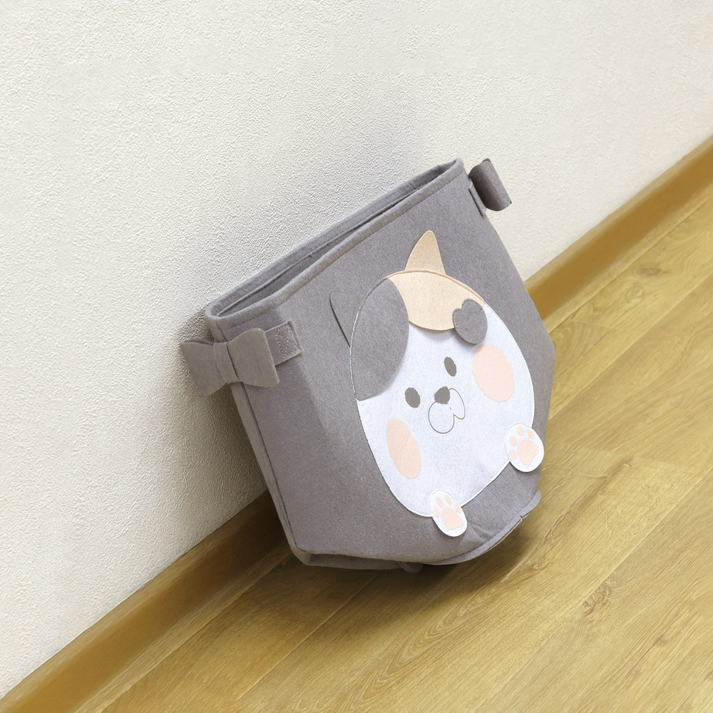 フェルト素材 収納 ボックス BOX ケース バケツ型 ダイカット 24L お片付け スケーター skater SFBD24 ぷにちゃん ねこ 猫 ネコ【整理 整頓 スッキリ キッズ 子ども こども かわいい】