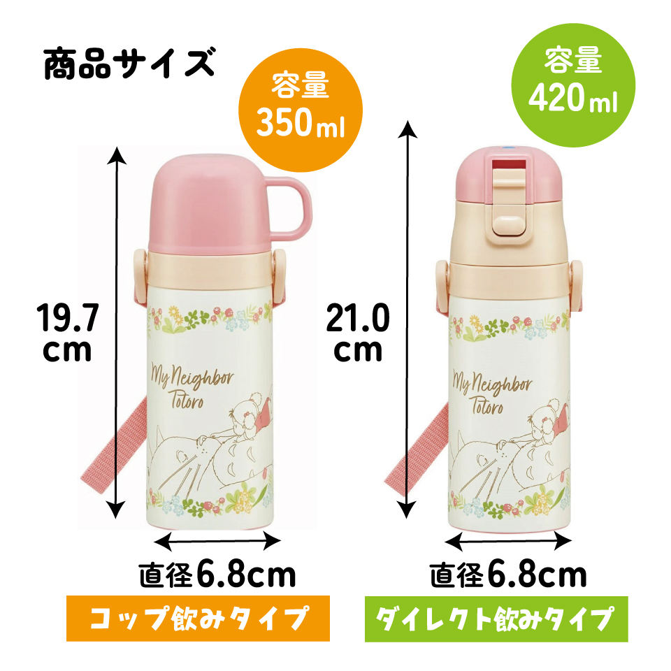 【送料無料】2WAYステンレスボトル 350ml/420mlトトロメイといっしょ/SKDC3_4973307630378