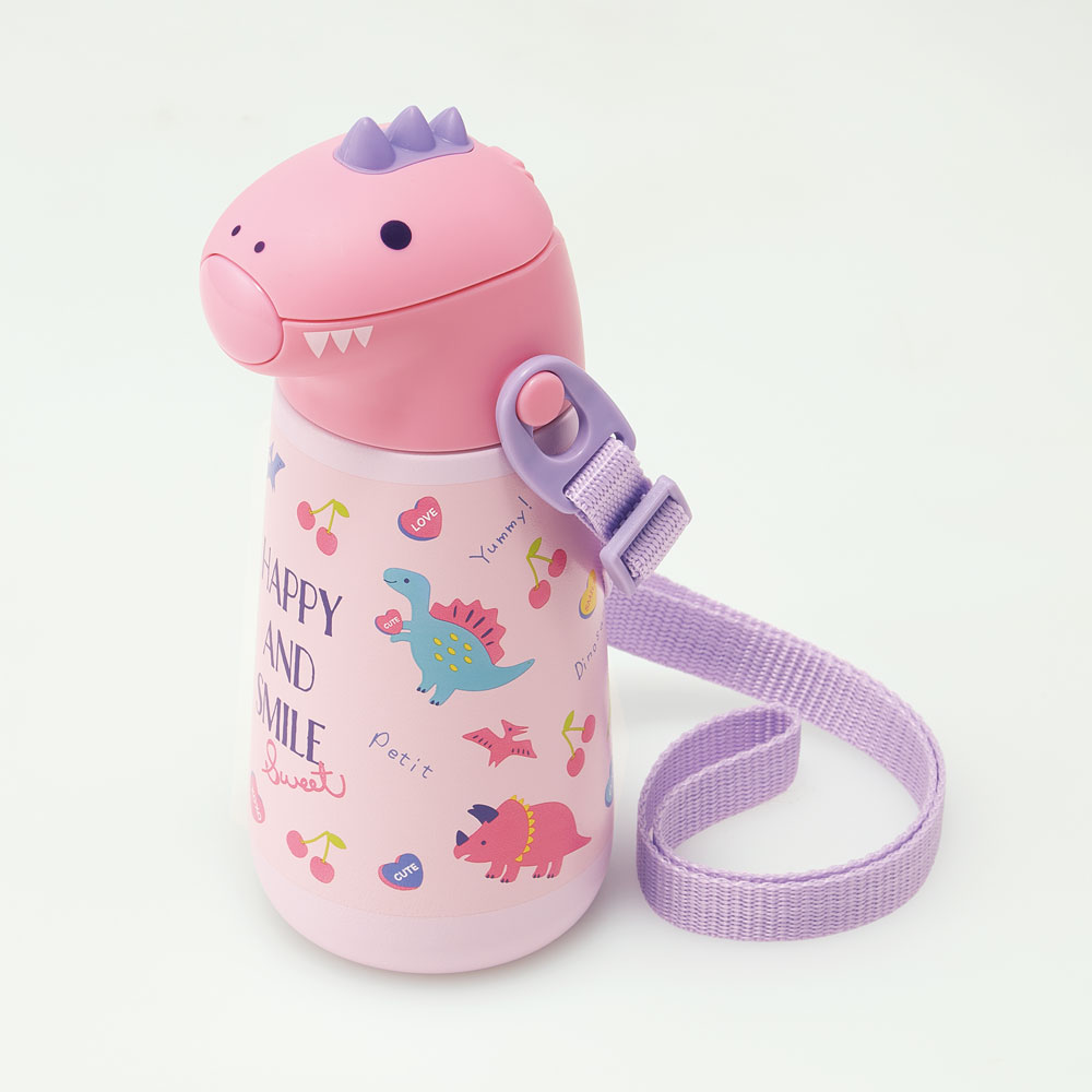 ダイカットストローステンレスボトル 370ml ハッピー&スマイル/SSH4D_4973307638244