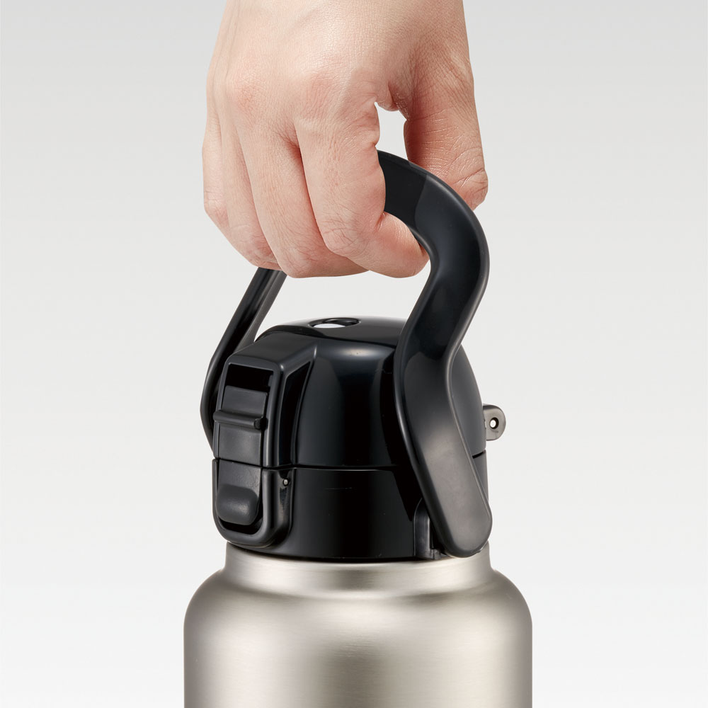 ハンドル付ワンプッシュダイレクトボトル 1000ml シルバー/STD10H_4973307596742