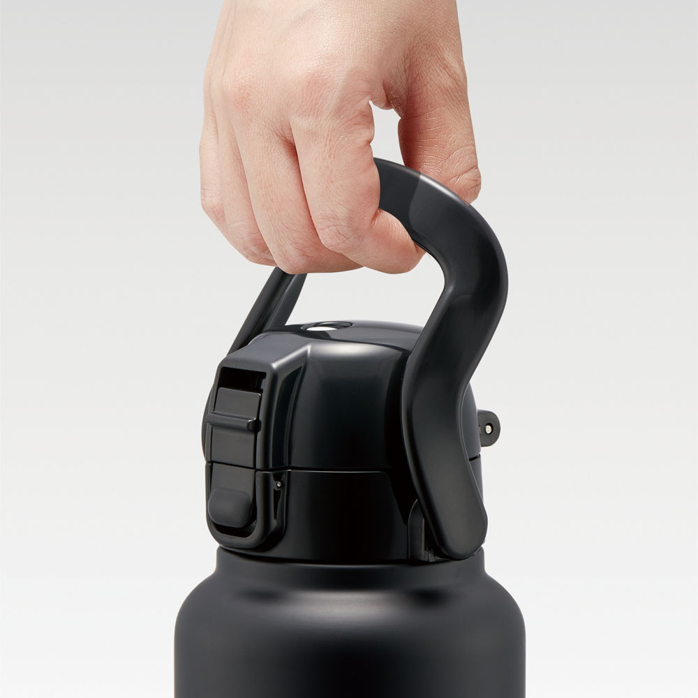 ハンドル付ワンプッシュダイレクトボトル 1200ml ブラック／STD12H_4973307596759
