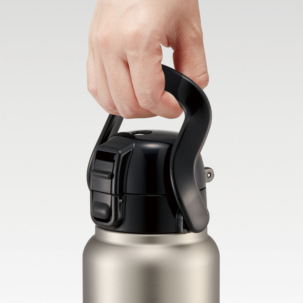 ハンドル付ワンプッシュダイレクトボトル 800ml シルバー/STD8H_4973307596728