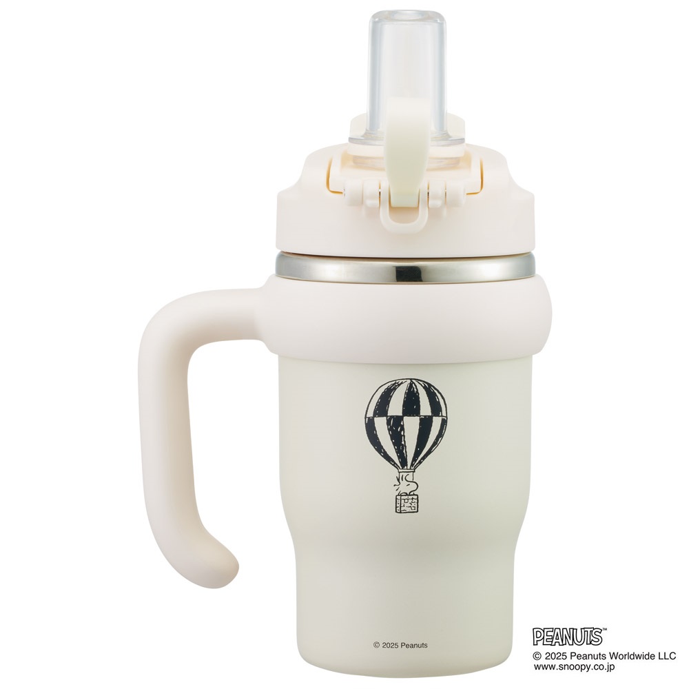 スケーター ハンドル付 タンブラー 570ml ストロー ステンレス ボトル 保温 保冷 直飲み 2WAY skater STSTB6 スヌーピー SNOOPY ピーナッツ 女性 レディース【子供 キッズ 大人 真空二重構造 持ち手付き】