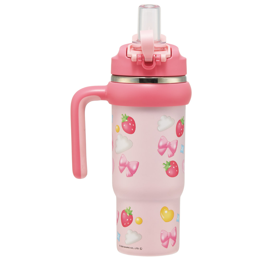 スケーター ハンドル付 タンブラー 830ml ストロー ステンレス ボトル 保温 保冷 直飲み 2WAY skater STSTB9 マイメロディ マイメロ サンリオ 女の子 女子【子供 キッズ 大人 真空二重構造 持ち手付き】