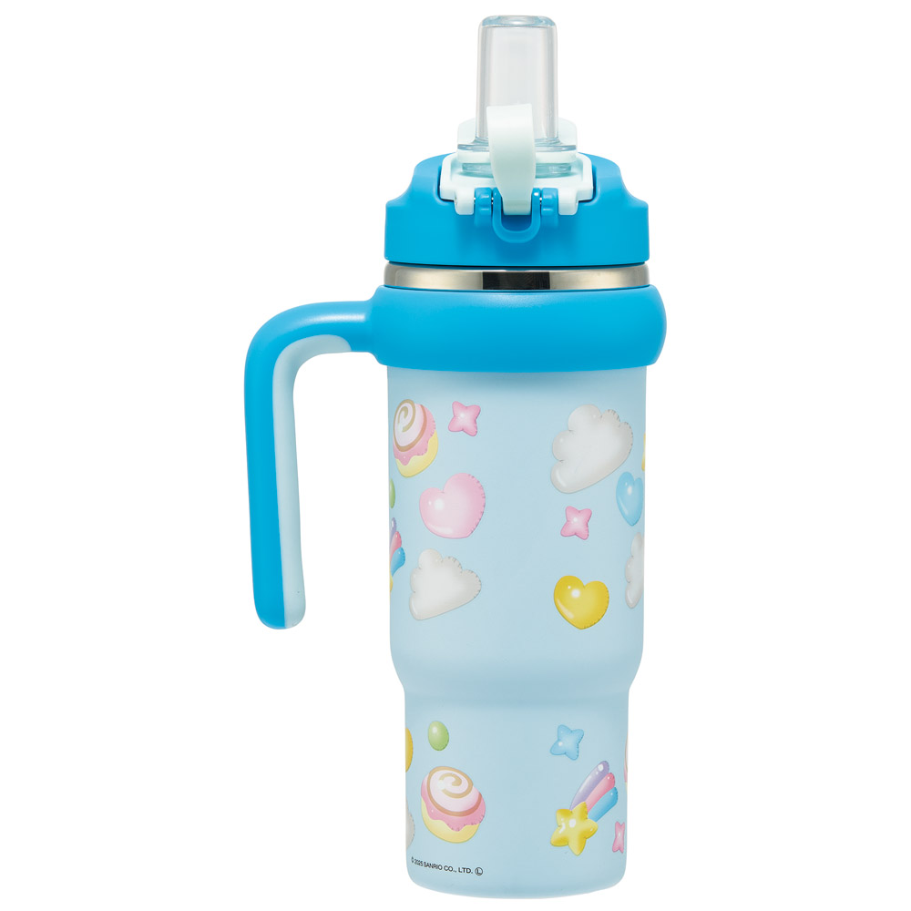 スケーター ハンドル付 タンブラー 830ml ストロー ステンレス ボトル 保温 保冷 直飲み 2WAY skater STSTB9 シナモロール シナモン サンリオ 女の子 女子【子供 キッズ 大人 真空二重構造 持ち手付き】