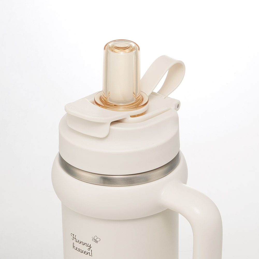 スケーター ハンドル付 タンブラー 830ml ストロー ステンレス ボトル 保温 保冷 直飲み 2WAY skater STSTB9 くまのプーさん プーさん Pooh 女性 レディース【子供 キッズ 大人 真空二重構造 持ち手付き】