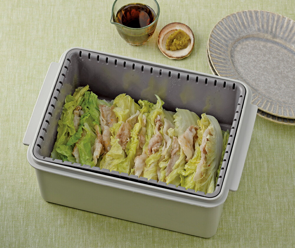 電子レンジ スチーム 調理 保存 容器 L チキン 野菜 魚 調理 簡単 ヘルシー スケーター skater UDY2ST レッド 赤 あか おしゃれ シンプル