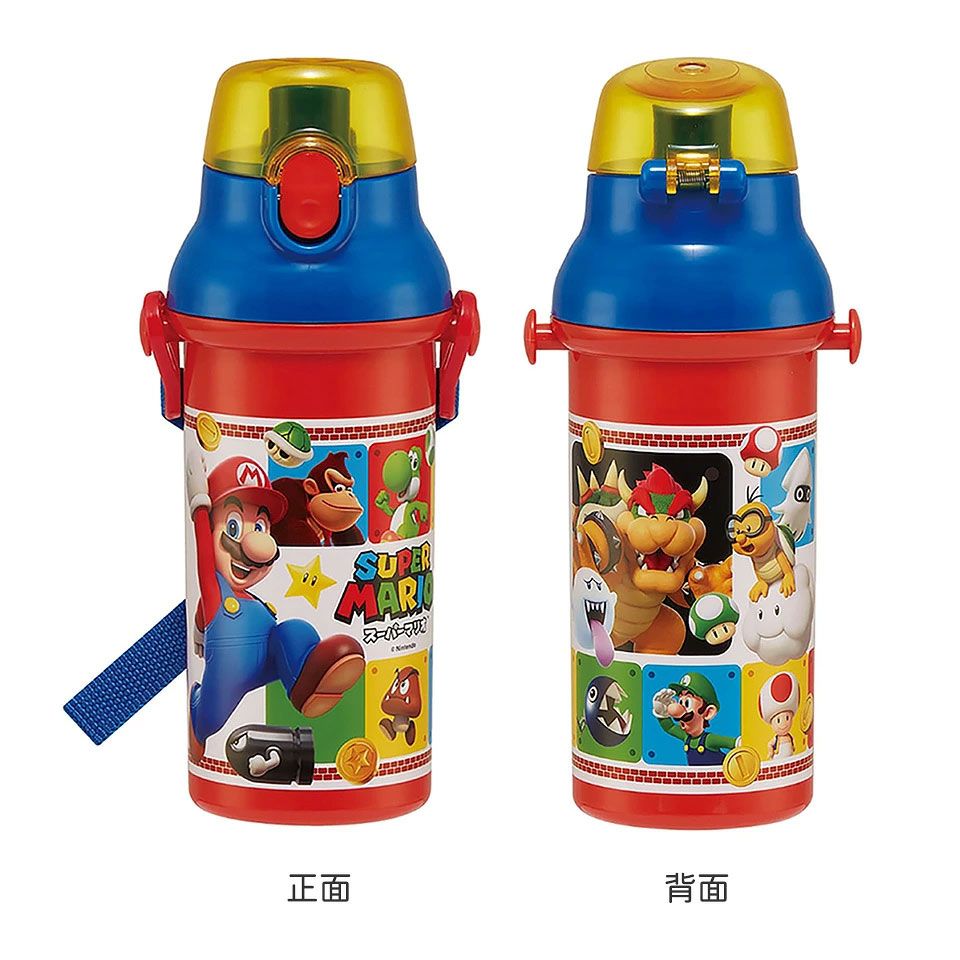 【送料無料】子供用 直飲み プラスチック 水筒 480ml スーパーマリオ23/PSB5SANAG_4973307622281