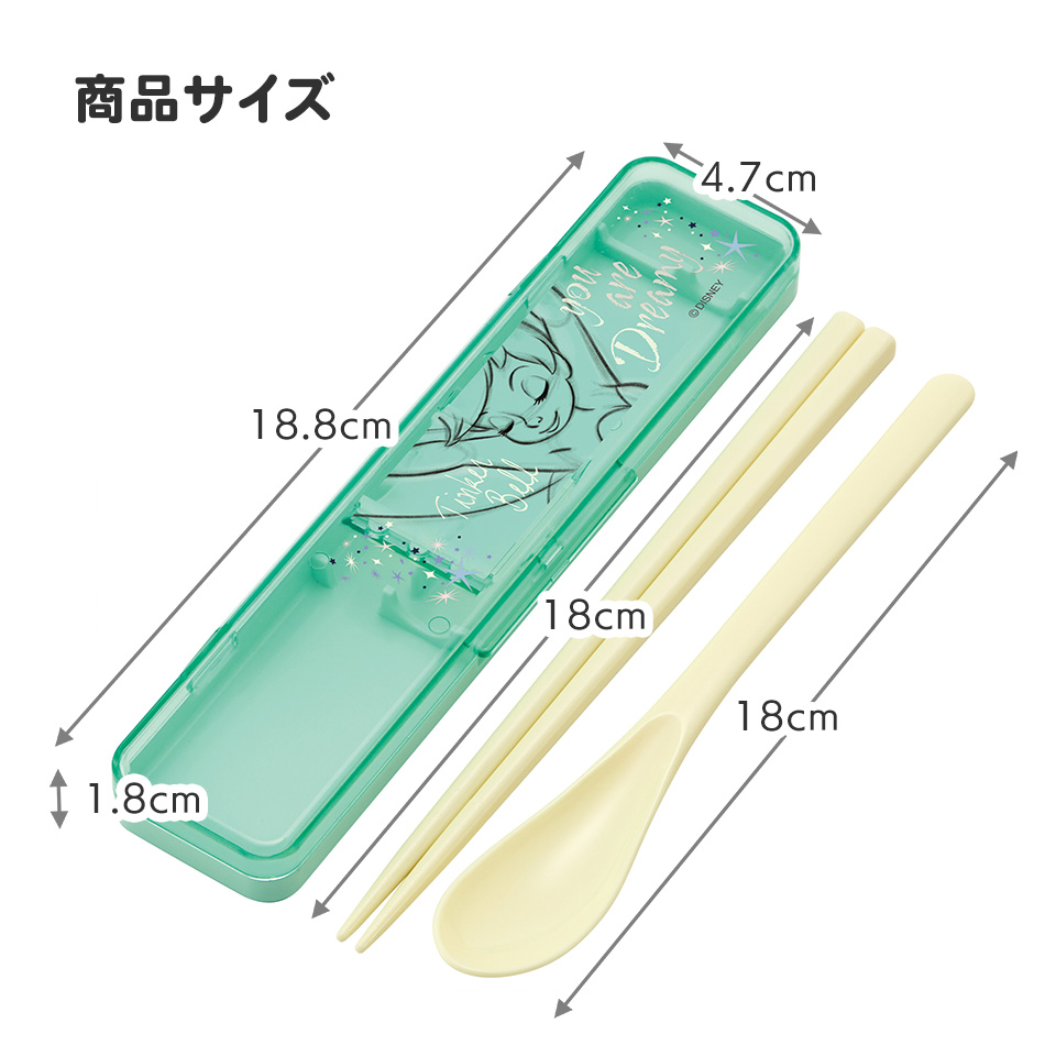 抗菌音が鳴らないコンビセット(箸・スプーン) 箸18cm ティンカーベル/CCS3SAAG_4973307663697