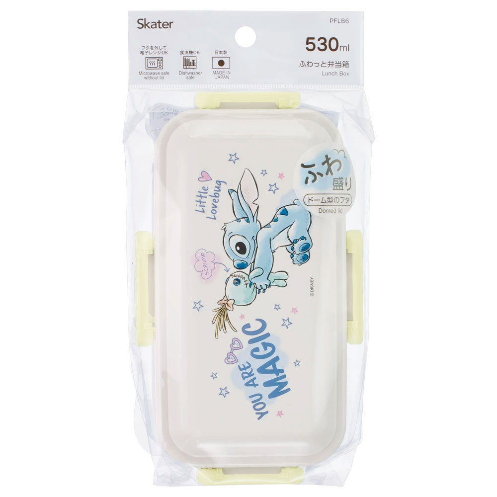 スケーター 弁当箱 530ml 大人 一段 仕切り 食洗機 レンジ 対応 日本製 ランチボックス skater PFLB6 リロ&スティッチ スティッチ ハグ ディズニー 男子 女子【レディース 4点ロック お弁当箱 ドーム型 1段 食洗機OK】