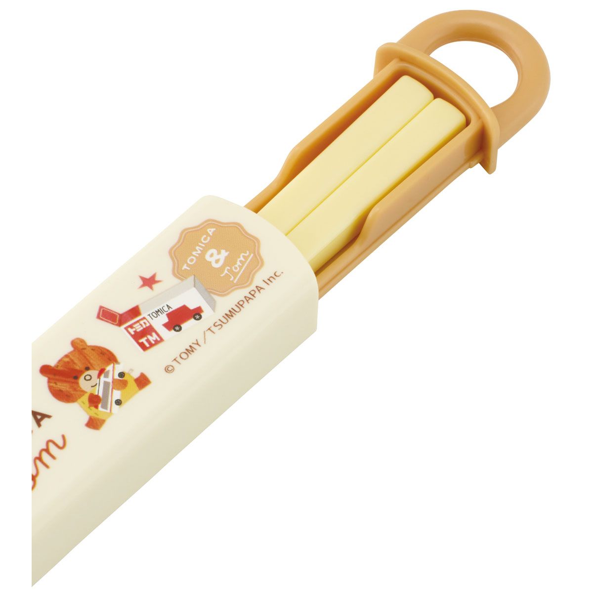 スケーター お箸セット 食洗機対応 箸入れ お弁当 箸 skater 子供 箸ケース ABS2AM トミカとトム はたらくくるま トミカ＆トム【カトラリーセット カトラリーケース 蓋付き おはしセット】
