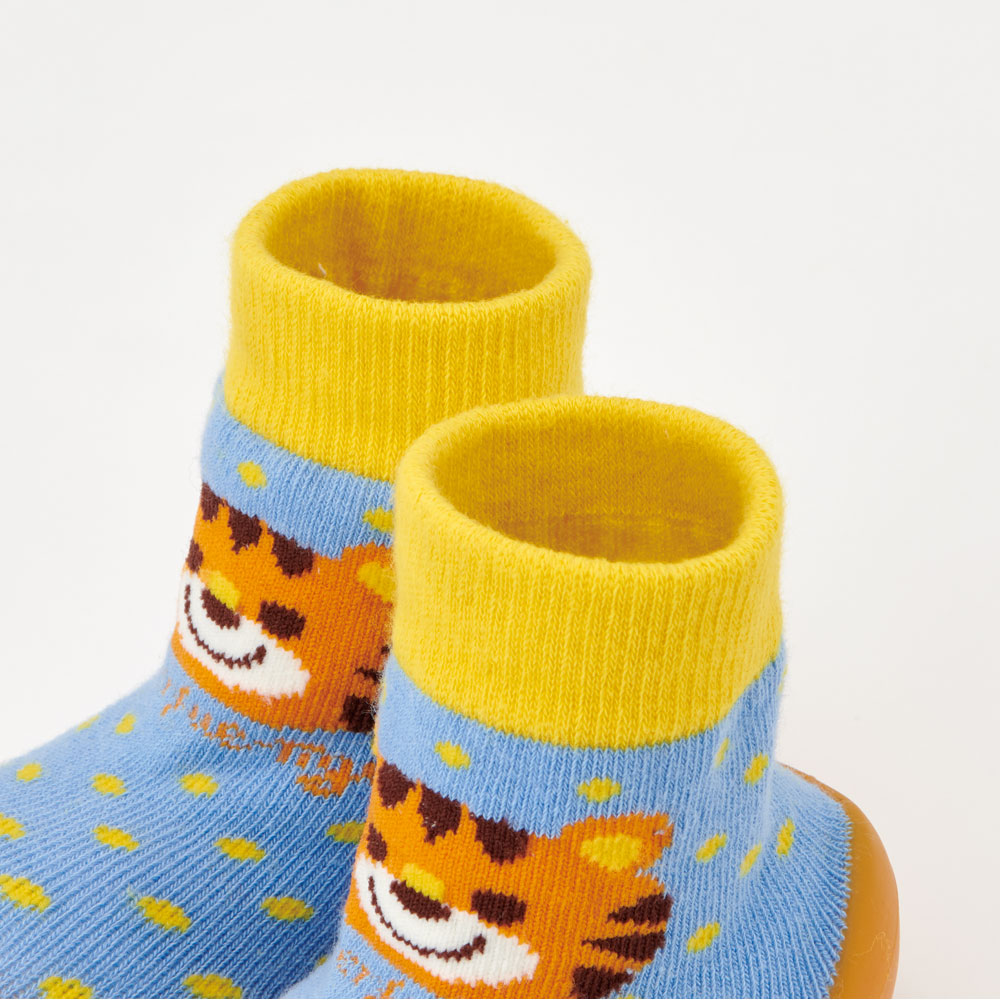 ソックス シューズ M 12.6cm ベビー ファースト シューズ 靴 赤ちゃん BSSHL3 スケーター skater トラ とら チアフル タイガー 動物 男の子 男子【キャラクター 靴下 くつ クツ ファーストシューズ 室内履き ベビーシューズ 子供】