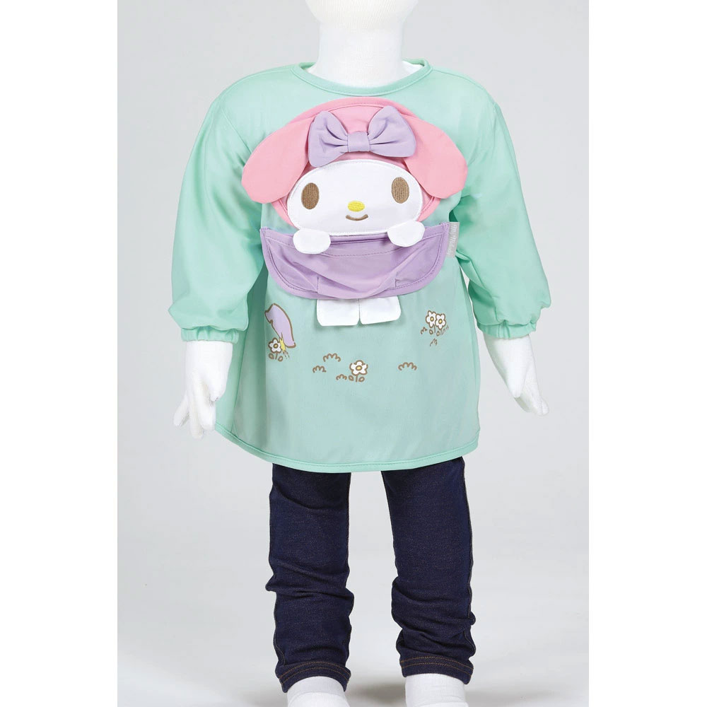 【送料無料】ダイカット 長袖 エプロン ベビー 用品 可愛い 便利 ごはん 食べこぼし キャラクター スケーター skater CBAEP2 マイメロディ マイメロ サンリオ 女の子 女子【食事 汚れ 防止 撥水加工 洗濯機可 子供】