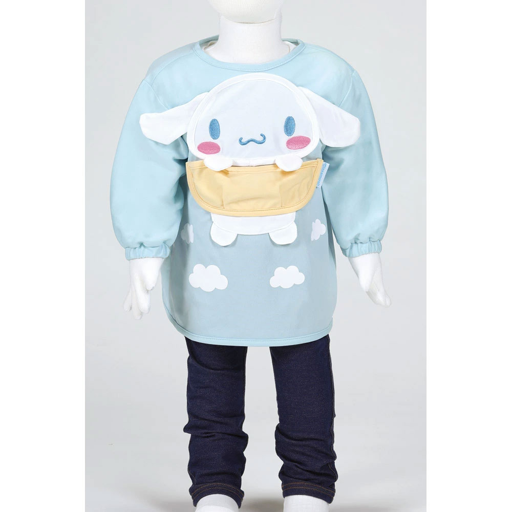 【送料無料】ダイカット 長袖 エプロン ベビー 用品 可愛い 便利 ごはん 食べこぼし キャラクター スケーター skater CBAEP2 シナモロール シナモン サンリオ 女の子 女子【食事 汚れ 防止 撥水加工 洗濯機可 子供】