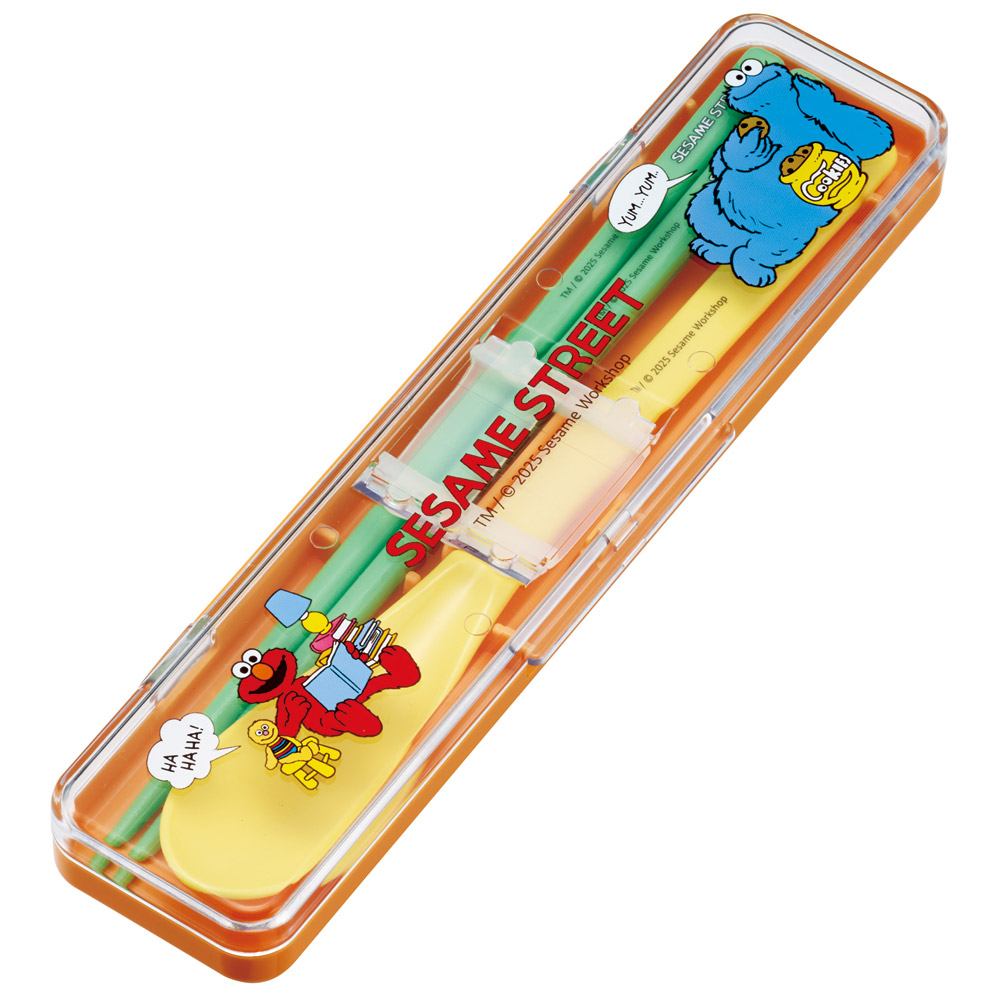 【メール便対象品】 スケーター 箸 スプーンセット お弁当 カトラリーセット 日本製 食洗機対応 大人 skater CCS3SA エルモ クッキーモンスター セサミストリート セサミ【おはしセット お箸セット 子供 箸ケース 食洗機】