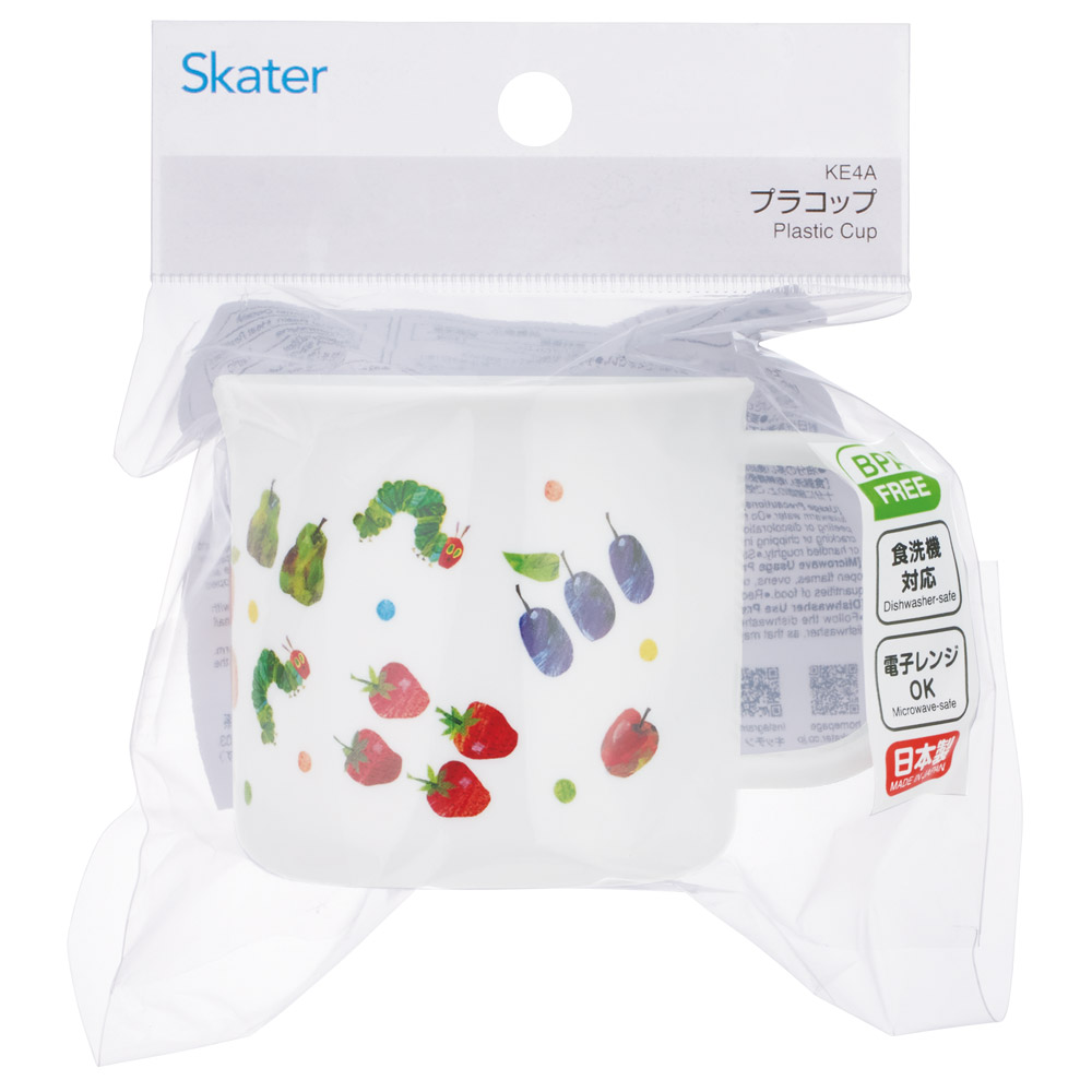 スケーター 200ml プラスチック コップ 幼稚園 子供 プラコップ 割れにくい 食洗機対応 skater KE4A はらぺこあおむし はらぺこ フルーツパターン 男の子 女の子【キャラクター 子供用食器 子ども こども 保育園】
