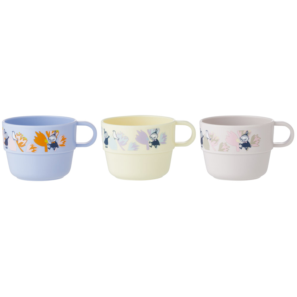スケーター コップ 3個 セット スタッキング キャラクター 子供 キッズ プラスチック skater KS31 ムーミン Moomin リトルミイ フラワー【割れにくい うがい 幼児 食器 カップ かわいい 子ども】