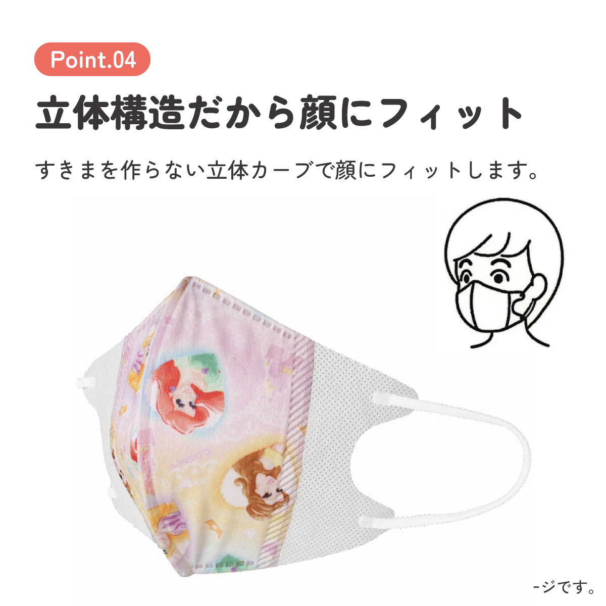 子供立体マスク Mサイズ/25枚入りプリンセス/MSKS25_4973307626104/スケーター