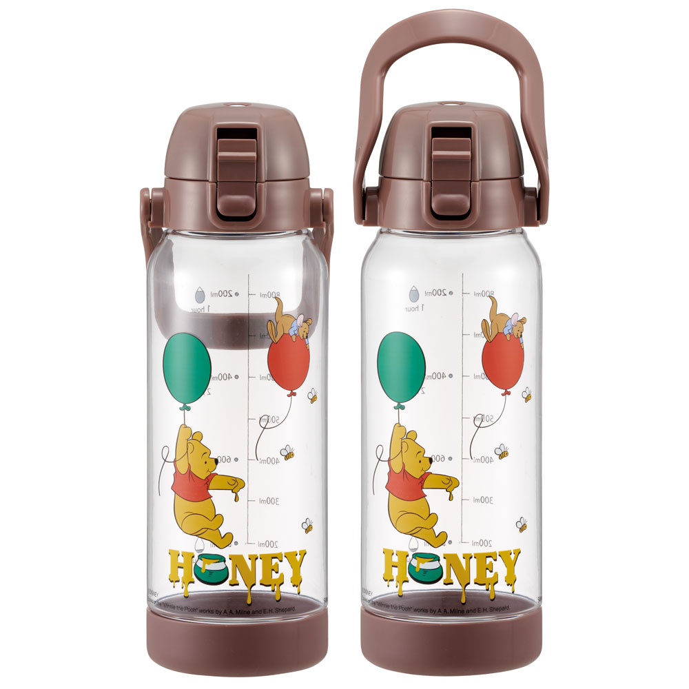 ドリンク マーカー ボトル 1000ml 1L 水筒 直飲み 水分補給 メモリ付き 透明 スケーター skater PDMK10 くまのプーさん プーさん Pooh 女性 レディース