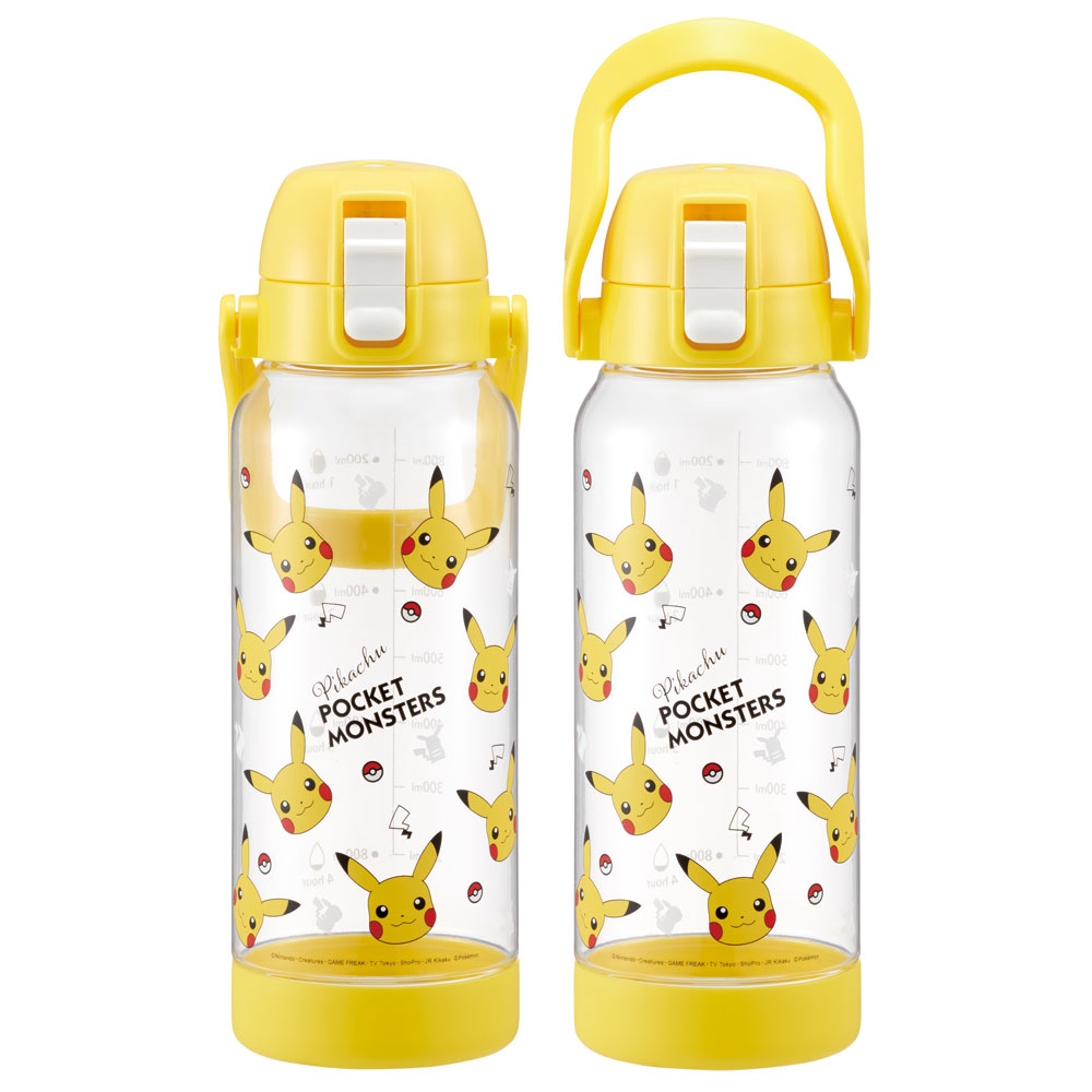 ドリンク マーカー ボトル 1000ml 1L 水筒 直飲み 水分補給 メモリ付き 透明 スケーター skater PDMK10 ポケットモンスター ポケモン ピカチュウ フェイス 23年
