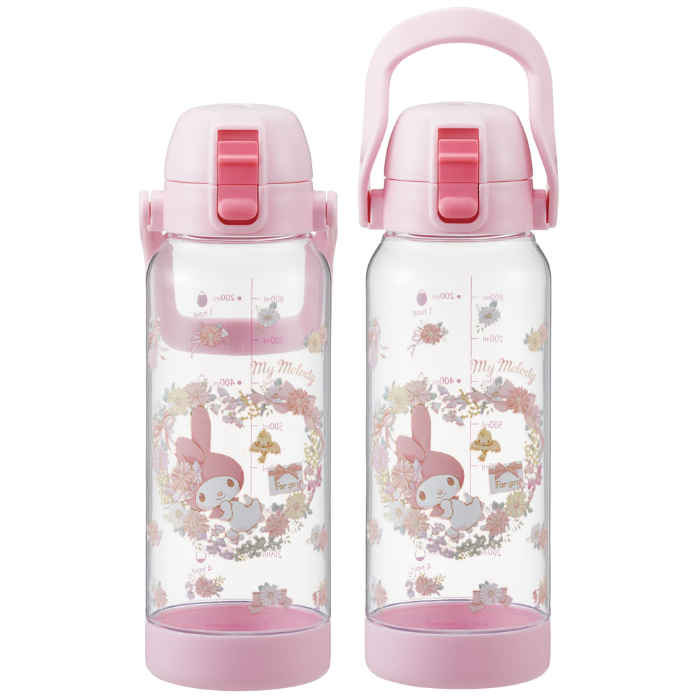 ドリンク マーカー ボトル 1000ml 1L 水筒 直飲み 水分補給 メモリ付き 透明 スケーター skater PDMK10 マイメロディ マイメロ サンリオ 女の子 女子