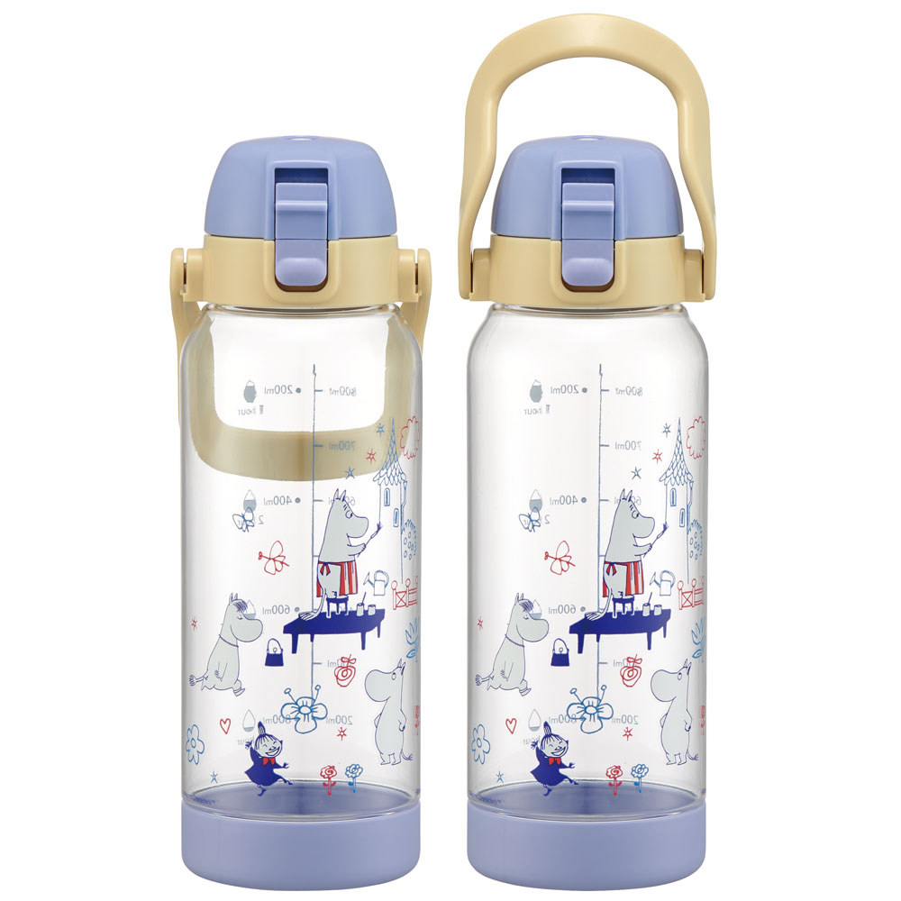 【送料無料】ドリンク マーカー ボトル 1000ml 1L 水筒 直飲み 水分補給 メモリ付き 透明 スケーター skater PDMK10 ムーミン Moomin リトルミイ 女性 レディース