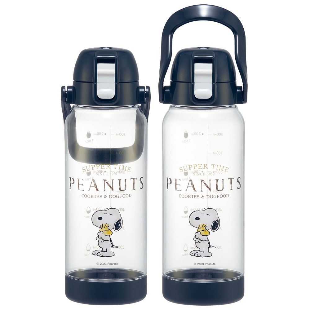 ドリンク マーカー ボトル 1000ml 1L 水筒 直飲み 水分補給 メモリ付き 透明 スケーター skater PDMK10 スヌーピー SNOOPY ピーナッツ 女性 レディース