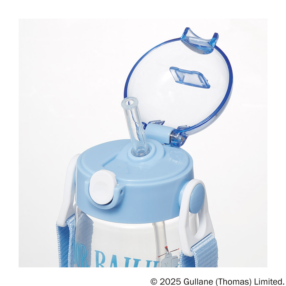 スケーター 水筒 キッズ ワンタッチ プラスチック ストロー ボトル クリア 480ml  プラ水筒skater PDSH5 きかんしゃトーマス つむぱぱ トーマス 電車【キャラクター 子供 かわいい ワンプッシュ 軽量 ショルダー】